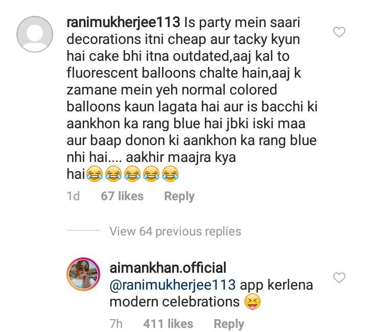 Aiman Khan Gives Shut Up Call To Haters Criticizing Amal's Birthday Party 