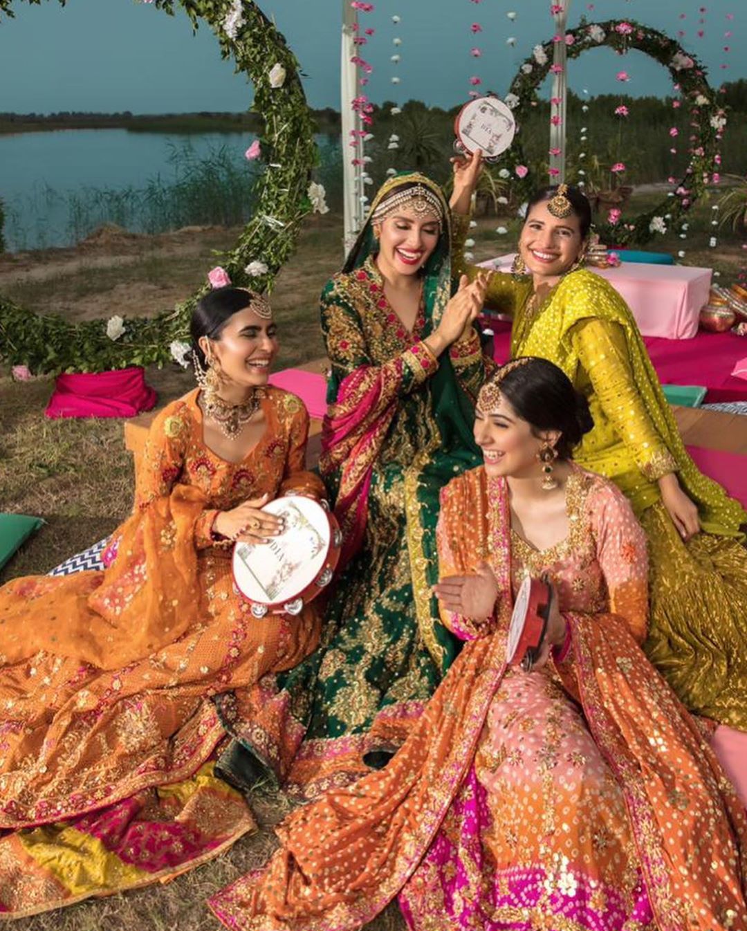 Ayeza Khan Looking Gorgeous in Beautiful Mehndi Dresses by Ansab Jhangir
