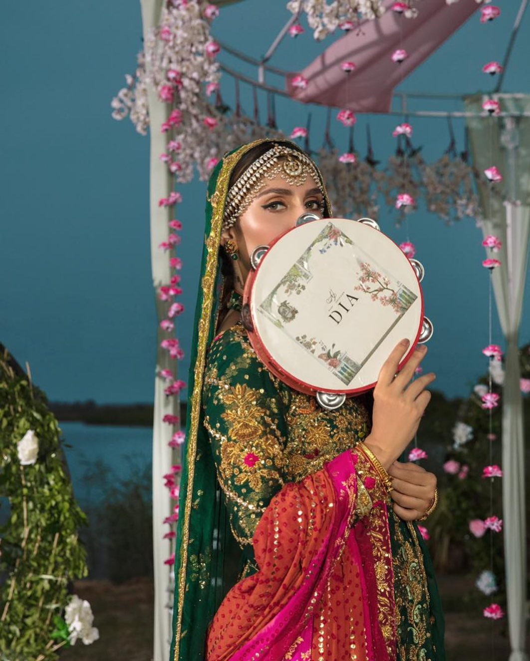 Ayeza Khan Looking Gorgeous in Beautiful Mehndi Dresses by Ansab Jhangir