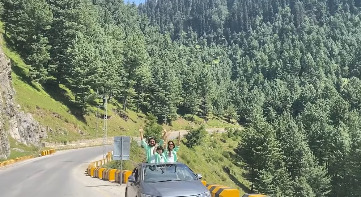 Actor Couple Bilal Qureshi And Uroosa With Their Sohan In Nathia Gali