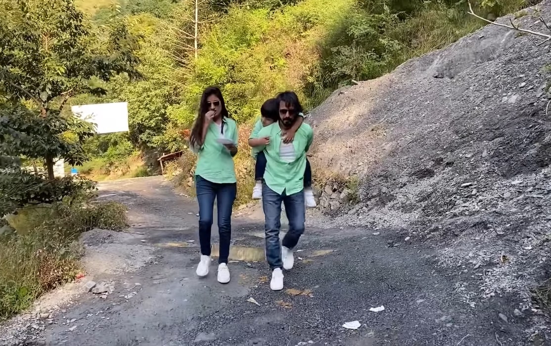 Actor Couple Bilal Qureshi And Uroosa With Their Sohan In Nathia Gali