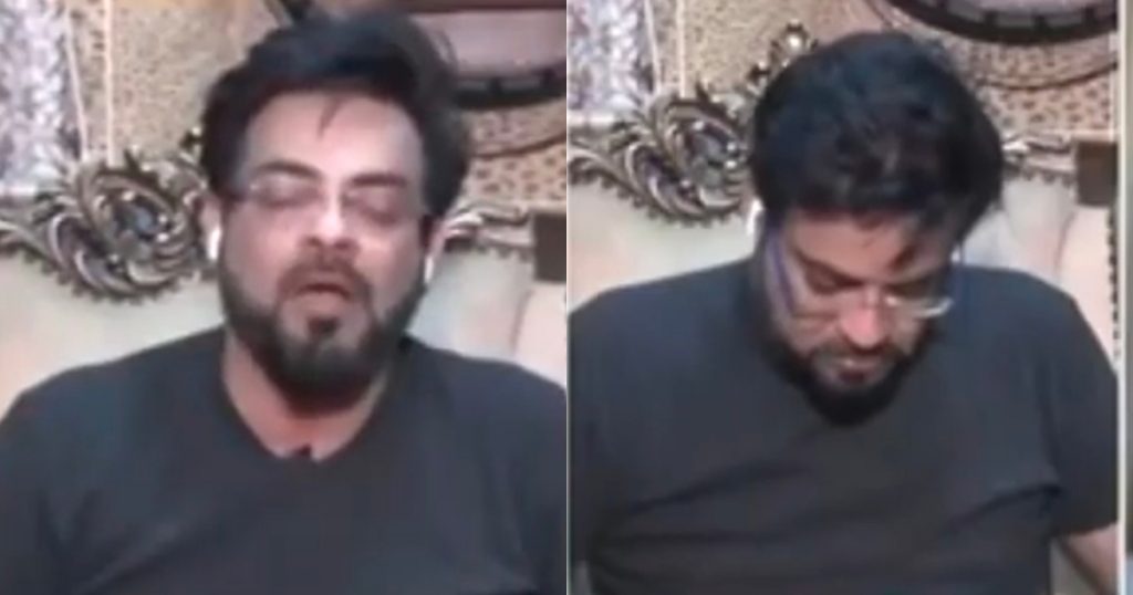 Aamir Liaquat Hussain Fell Asleep During Live Show