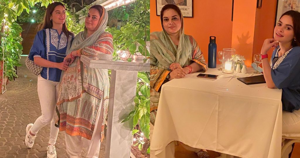 Beautiful Clicks of Minal Khan Having Dinner with her Mother