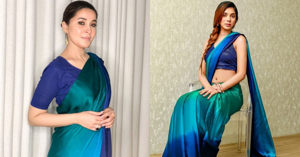 Shaista Lodhi And Eshal Fayyaz Spotted In Same Silk Saree