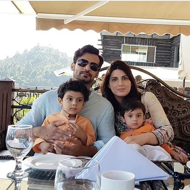 Zahid Ahmed with wife and sons 