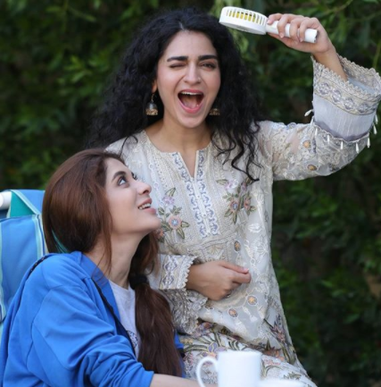 Hajra Yamin Shares Some Pictures From The Set Of Her New Project