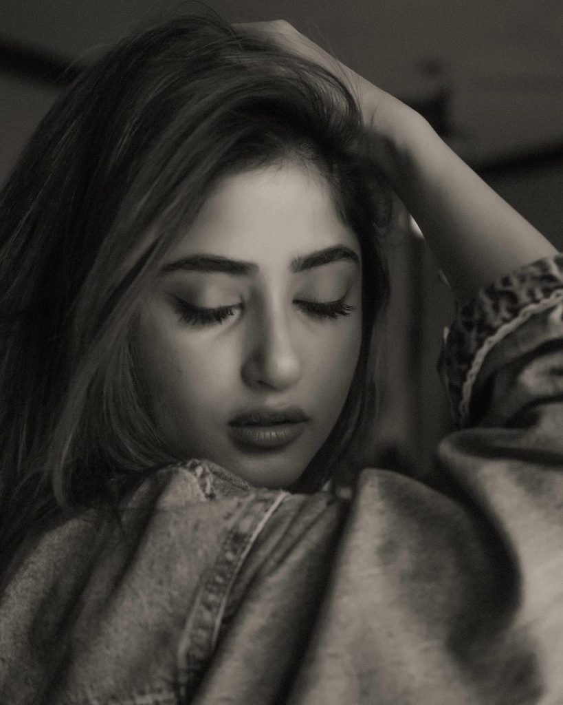 Latest Pictures of Sajal Aly in Black and White