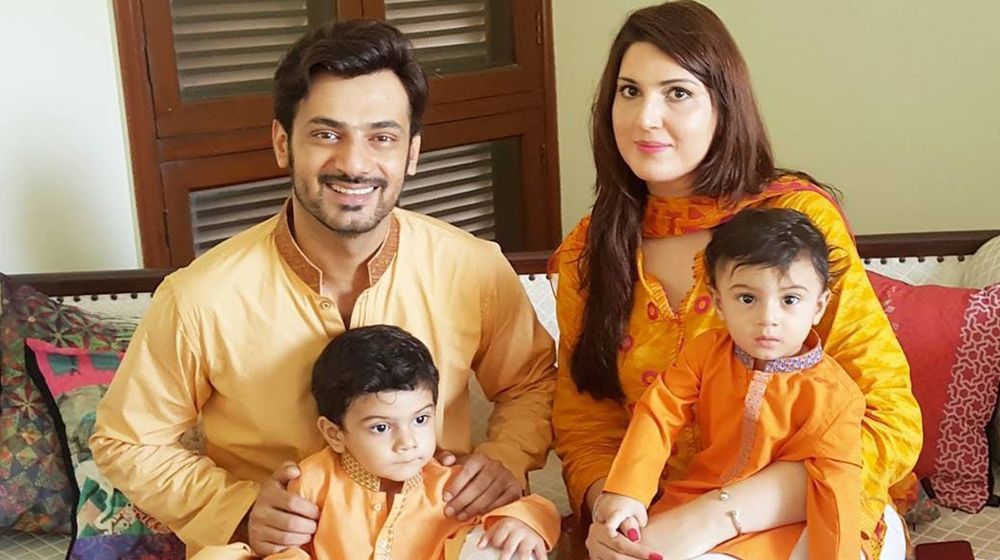 Zahid Ahmed with wife and sons 