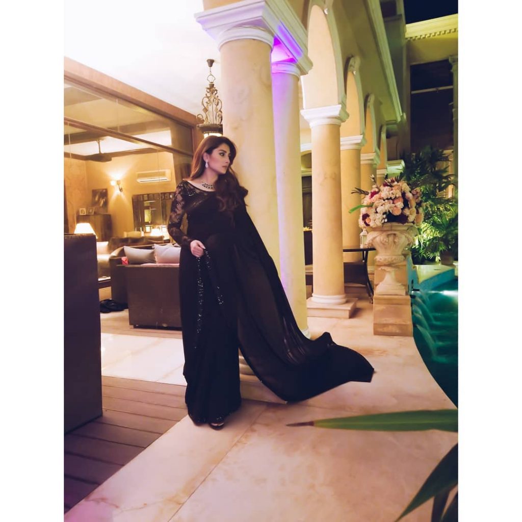 Ayeza Khan's look in a green saree is steal-worthy