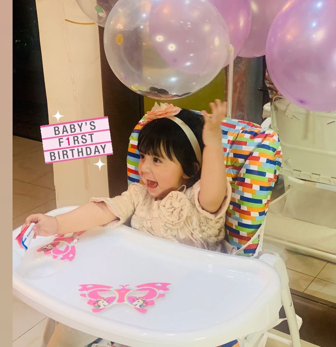 Aisha Khan Celebrating First Birthday of her Cute Daughter Mahnoor