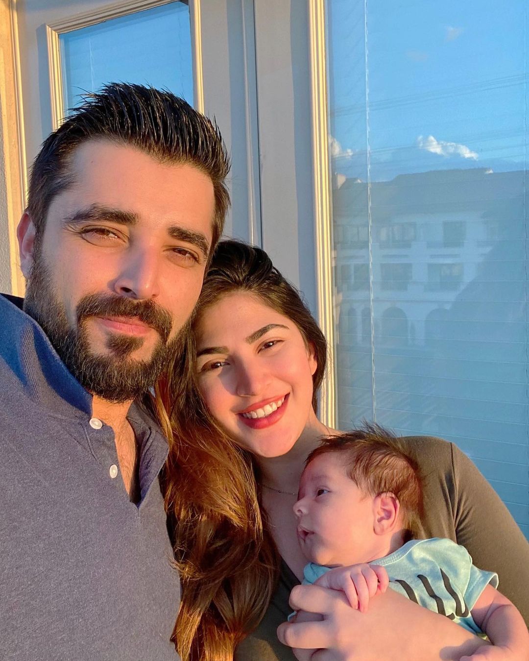 Hamza Abbasi and Naimal Khawar Latest Pictures with their Son