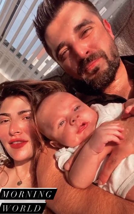 Hamza Abbasi and Naimal Khawar Latest Pictures with their Son