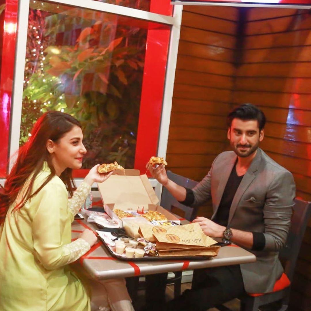 Hina Altaf and Agha Ali Spotted at Emly Chilli Restaurant Karachi