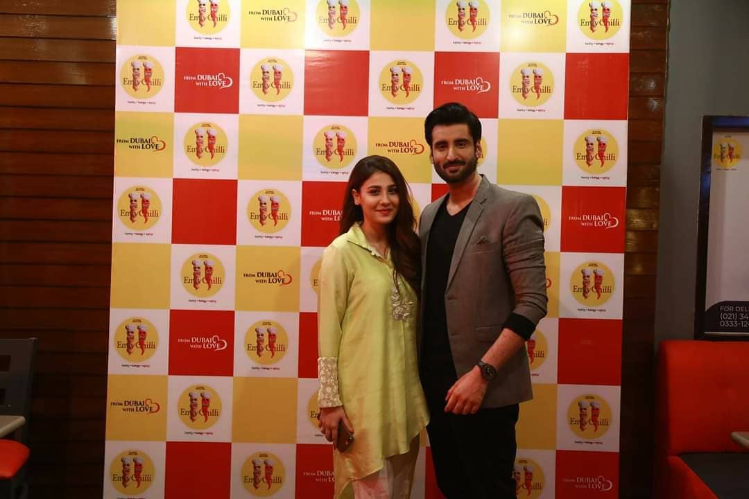 Hina Altaf and Agha Ali Spotted at Emly Chilli Restaurant Karachi