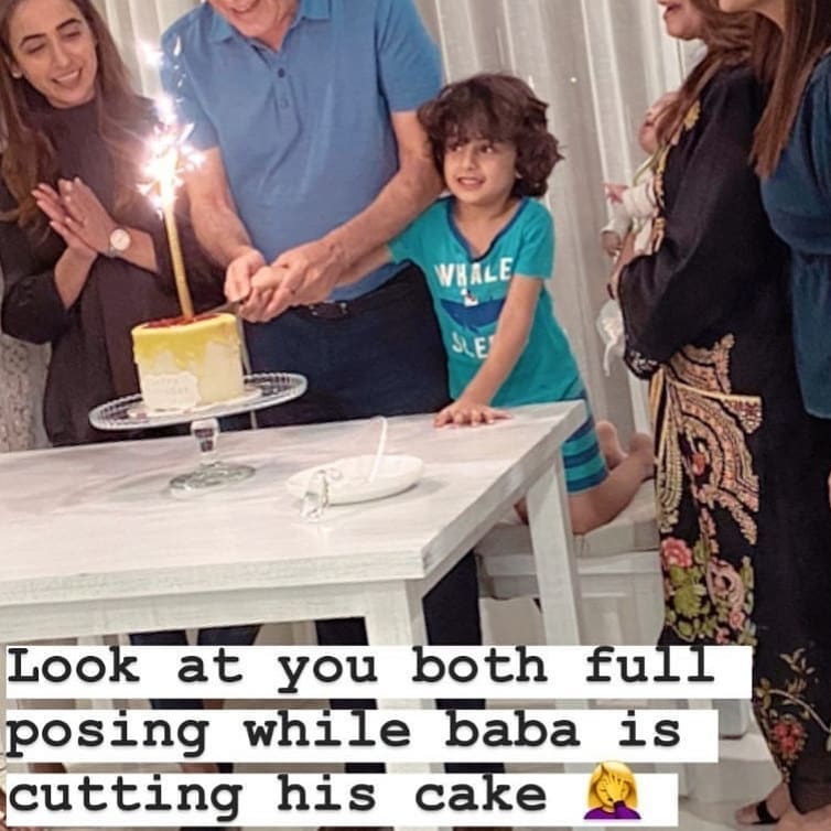 Actor and Director Javed Sheikh Celebrating his Birthday with his Family