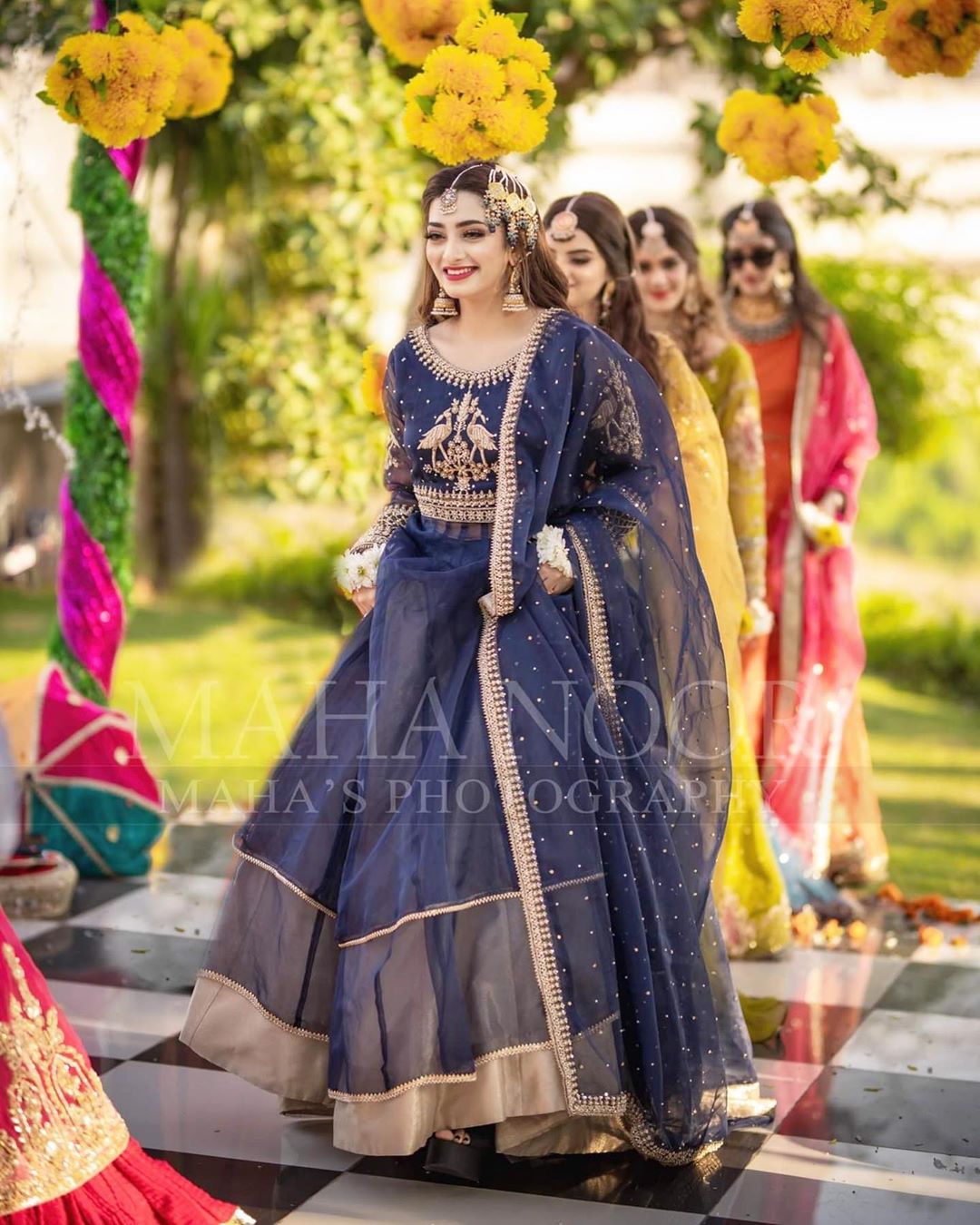 Actress Nawal Saeed Looking Gorgeous in Navy Blue Bridal Dress Shoot