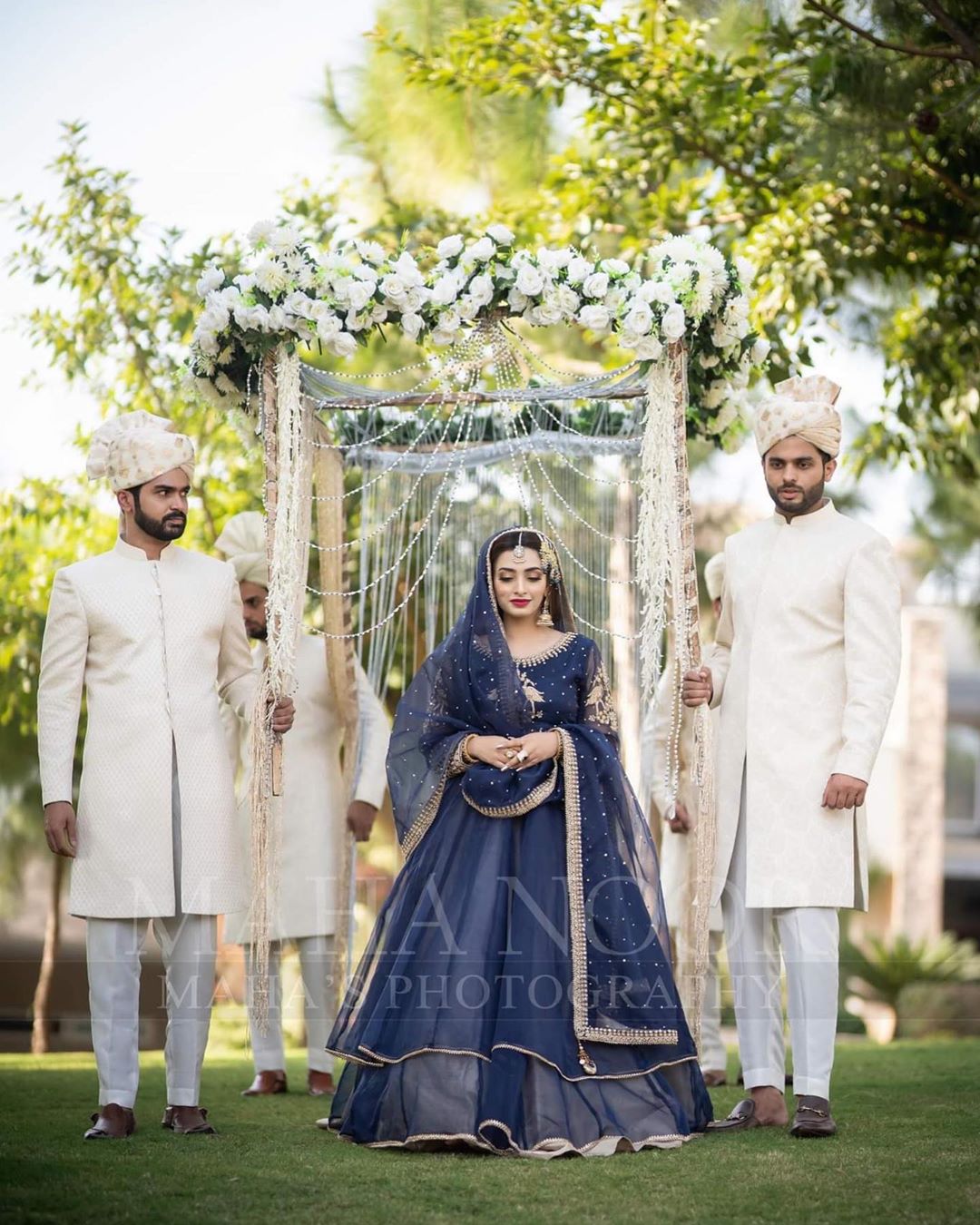 Actress Nawal Saeed Looking Gorgeous in Navy Blue Bridal Dress Shoot ...