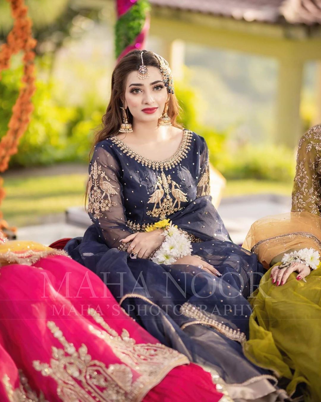 Actress Nawal Saeed Looking Gorgeous in Navy Blue Bridal Dress Shoot