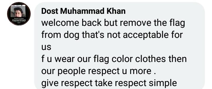 Rosie Gabrielle Receives Hate For Dressing Dog In Pakistani Flag