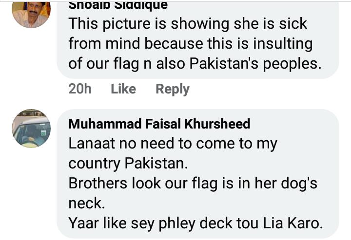 Rosie Gabrielle Receives Hate For Dressing Dog In Pakistani Flag