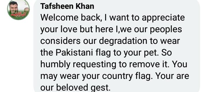 Rosie Gabrielle Receives Hate For Dressing Dog In Pakistani Flag