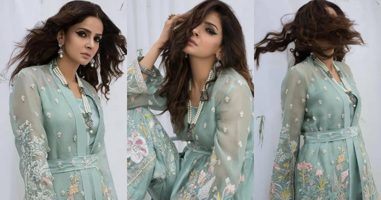 Saba Qamar Stuns In Formal Dresses