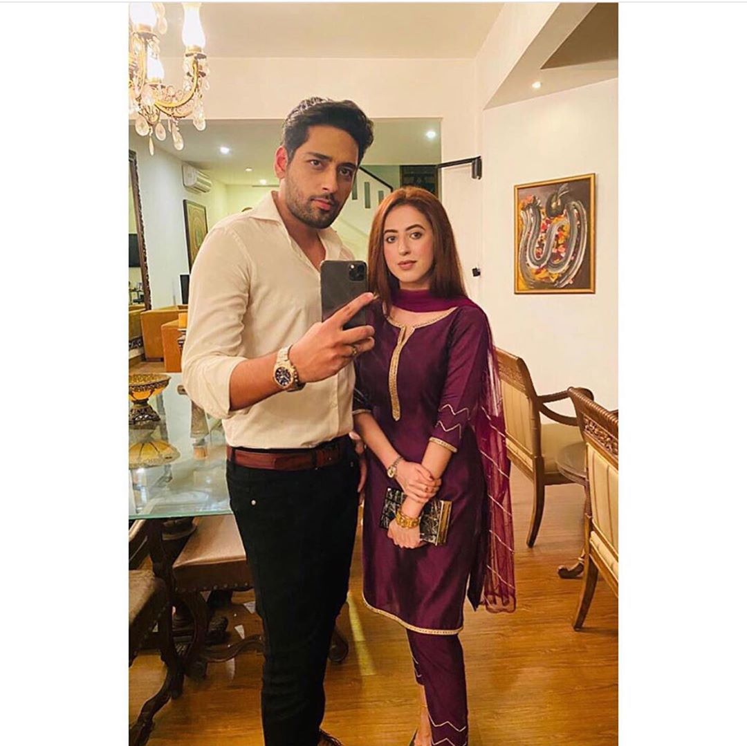 Salman Saeed and Aleena Fatima at Humayun Saeed House - Adorable Pictures