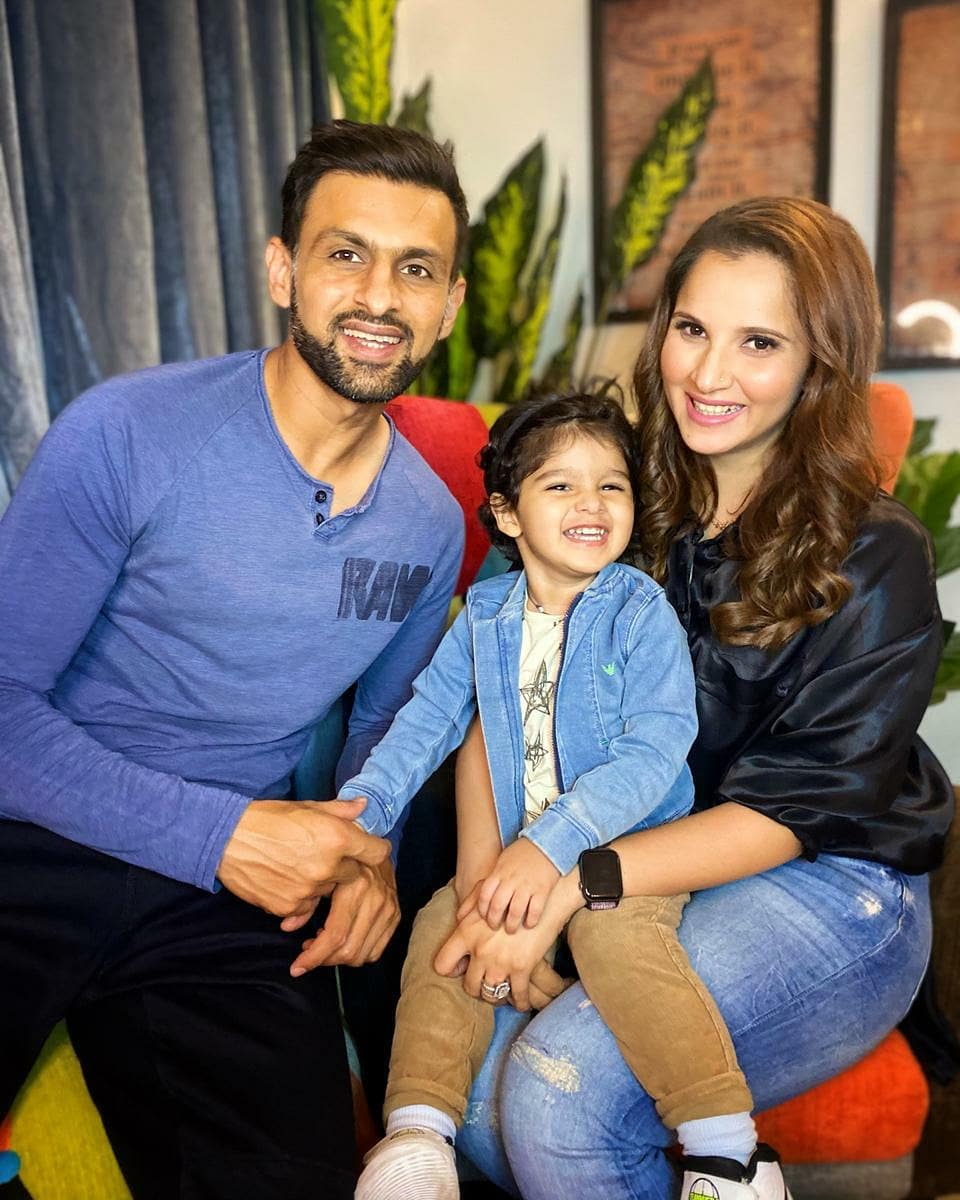 Shoaib Malik and Sania Mirza with their Cute Son Izhaan