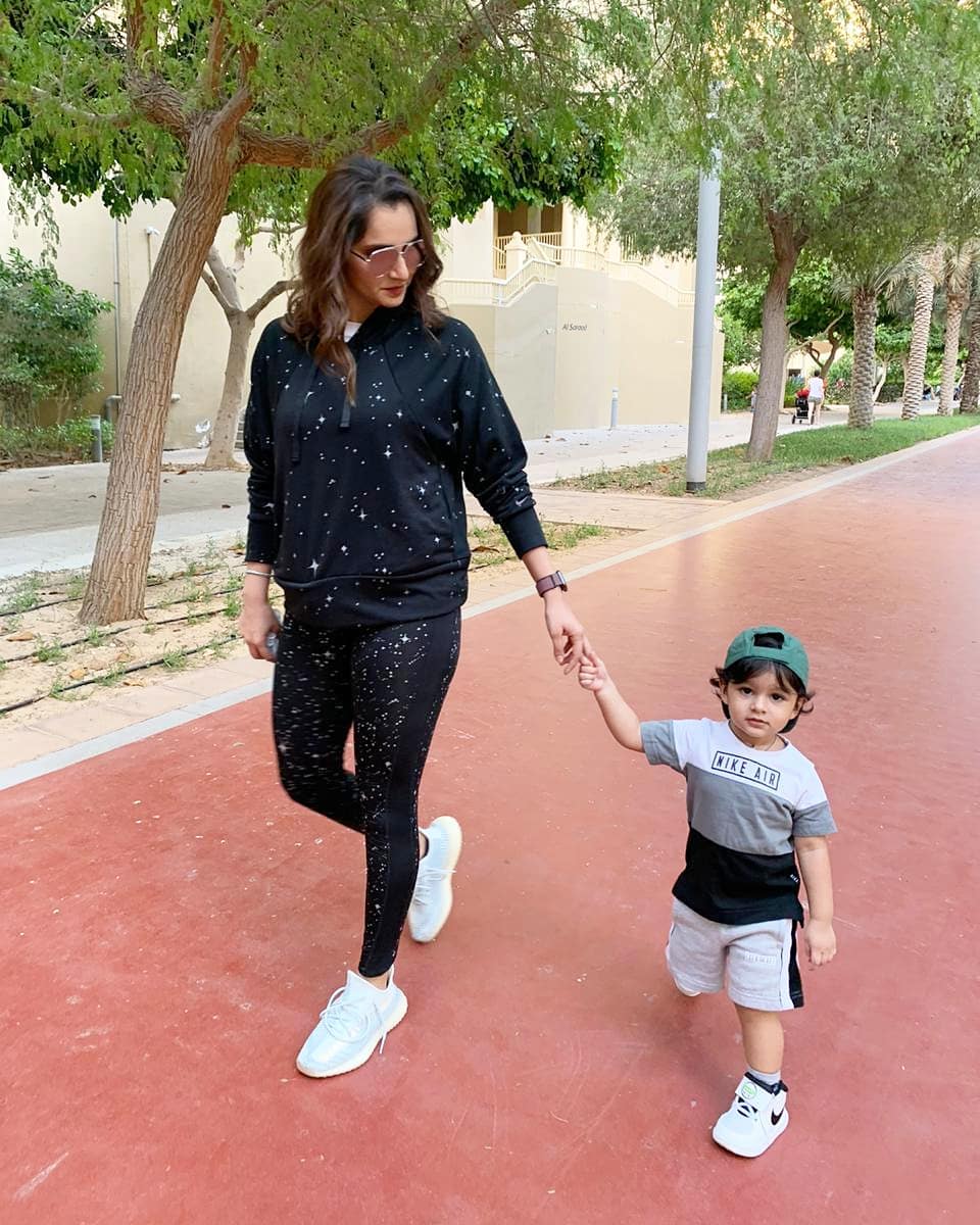 Shoaib Malik and Sania Mirza with their Cute Son Izhaan