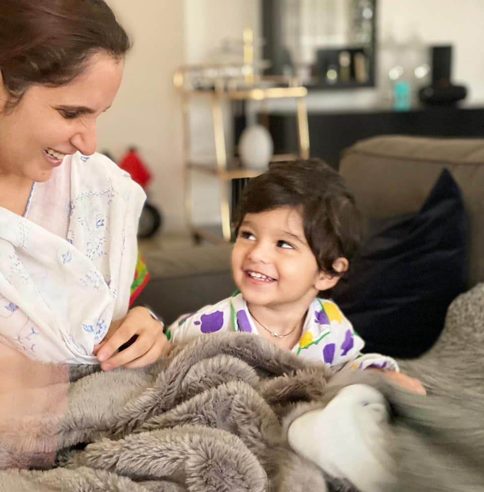 Shoaib Malik and Sania Mirza with their Cute Son Izhaan