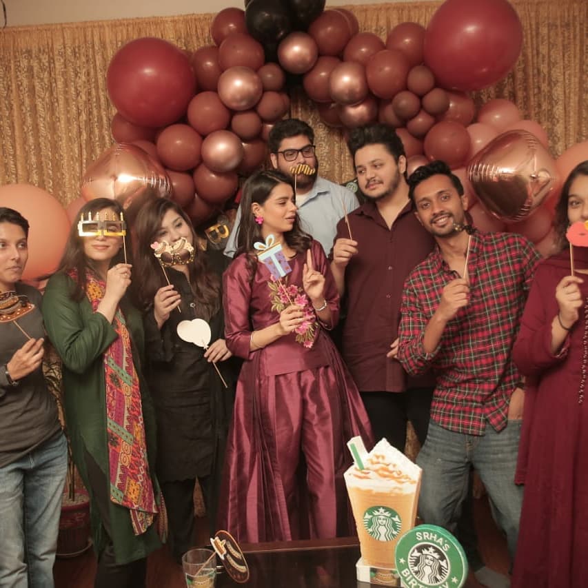 Beautiful Actress Srha Ashghar Celebrating her Birthday with Friends