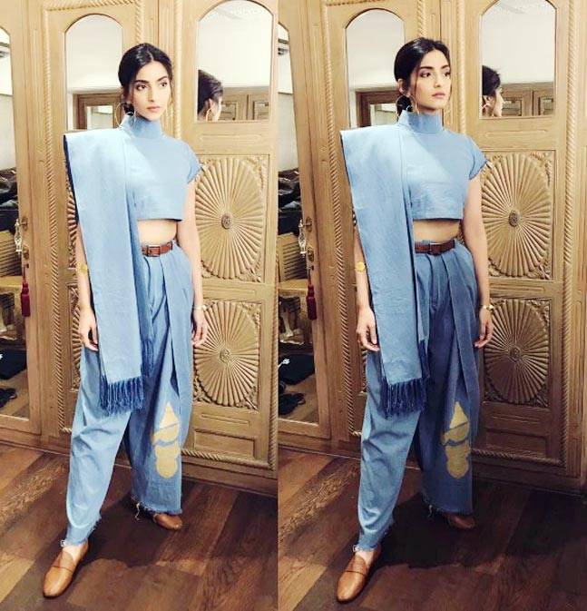 Yashma Gill Wore Exact Denim Saree Like Sonam Kapoor