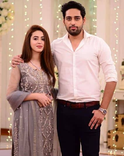 Salman Saeed And His Wife On The Set Of Morning At Home With Nadia Khan