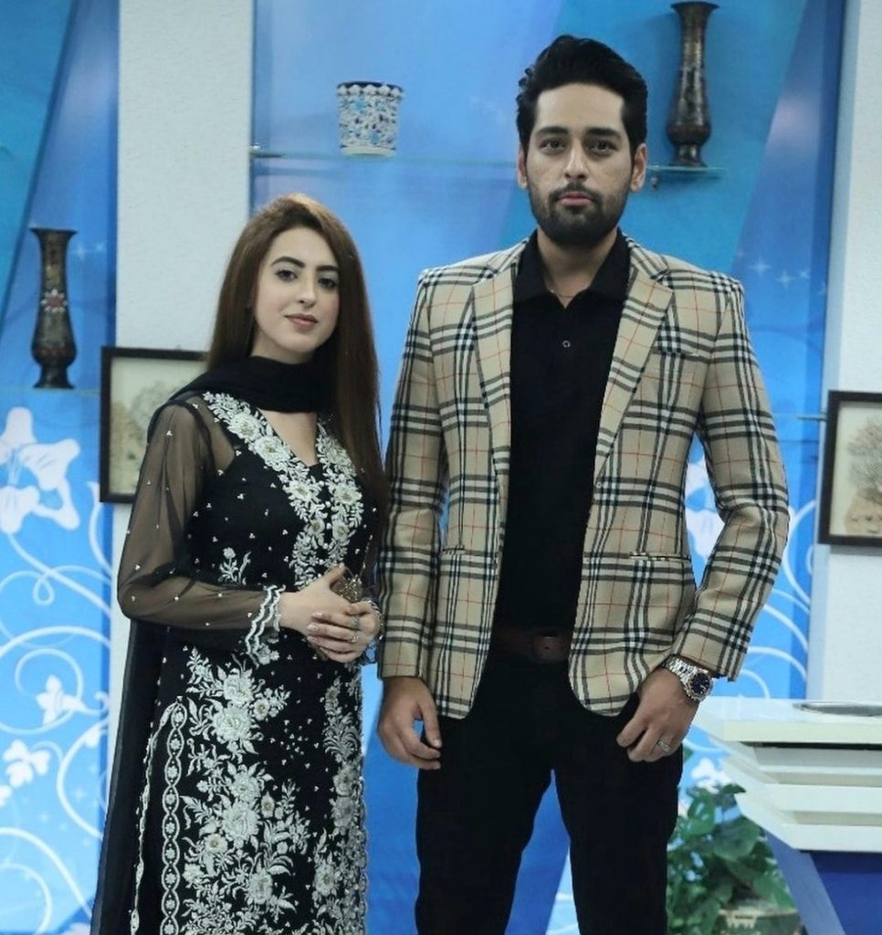 Salman Saeed And His Wife On The Set Of Morning At Home With Nadia Khan