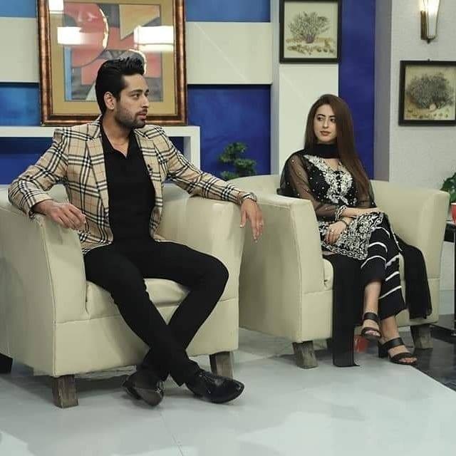 Salman Saeed And His Wife On The Set Of Morning At Home With Nadia Khan