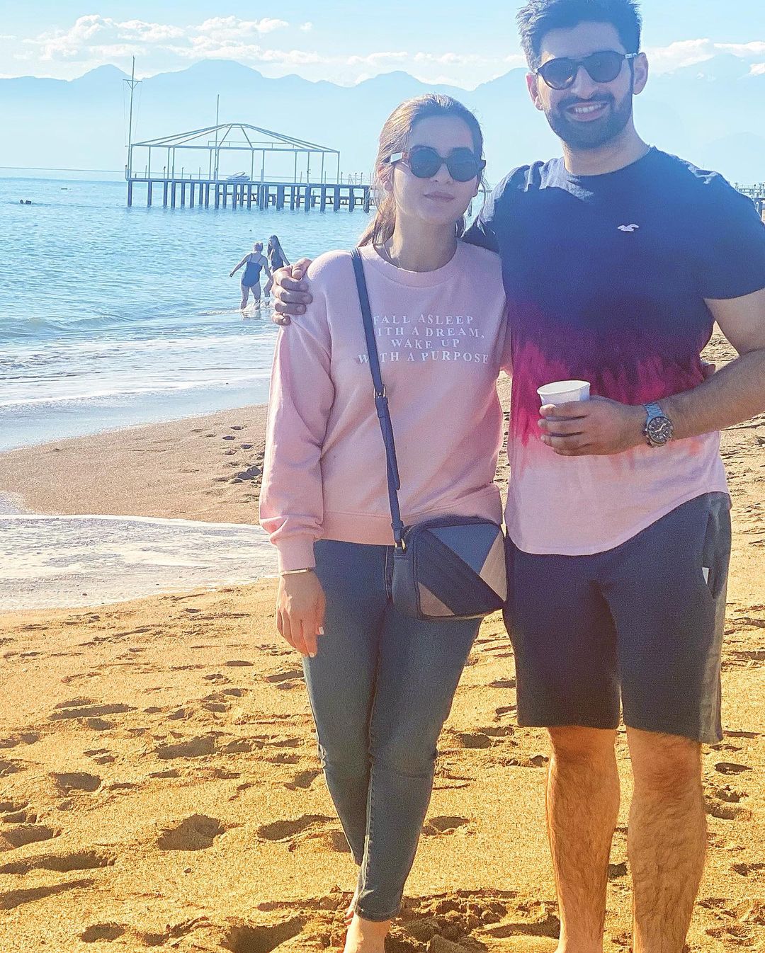 Aiman Khan and Muneeb Enjoying Beach Day in Antalya