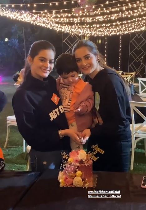 Aiman Khan and Minal khan Birthday with Amal