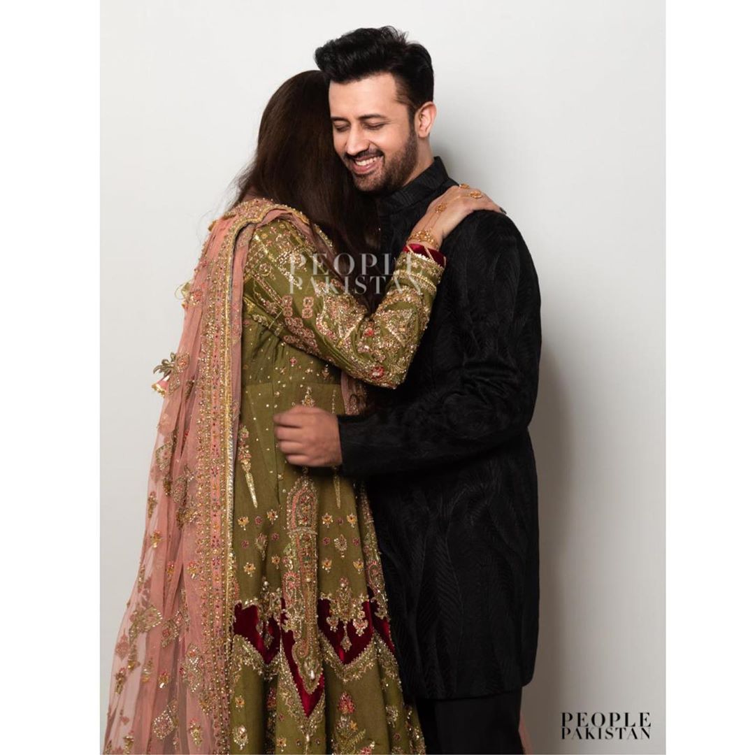 Atif Aslam with his Wife Sarah Spotted at a Wedding Event