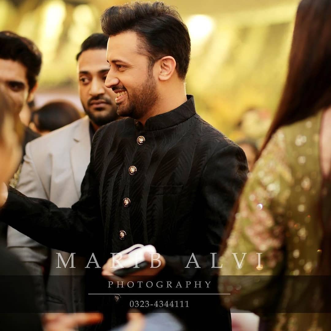 Atif Aslam with his Wife Sarah Spotted at a Wedding Event