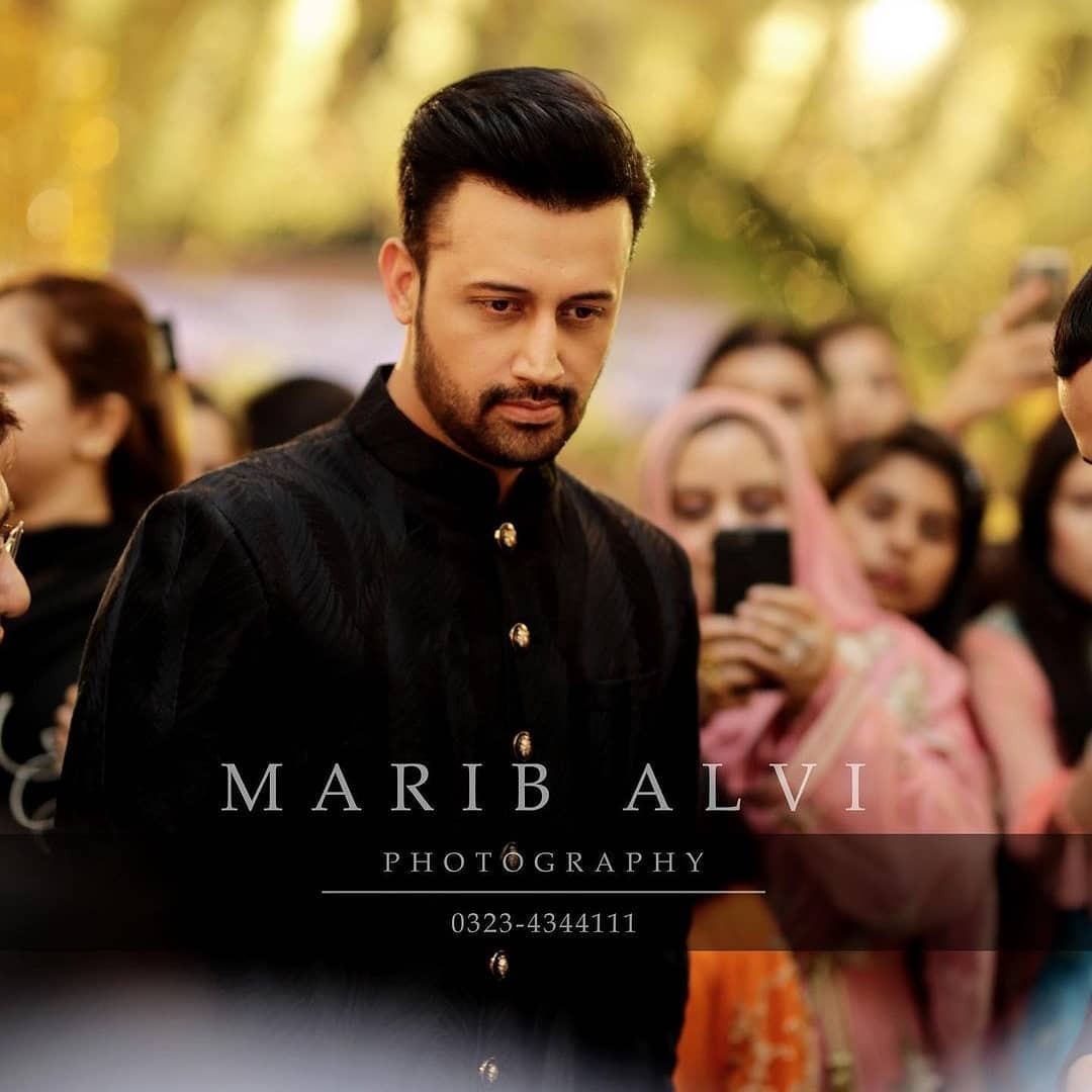 Atif Aslam with his Wife Sarah Spotted at a Wedding Event