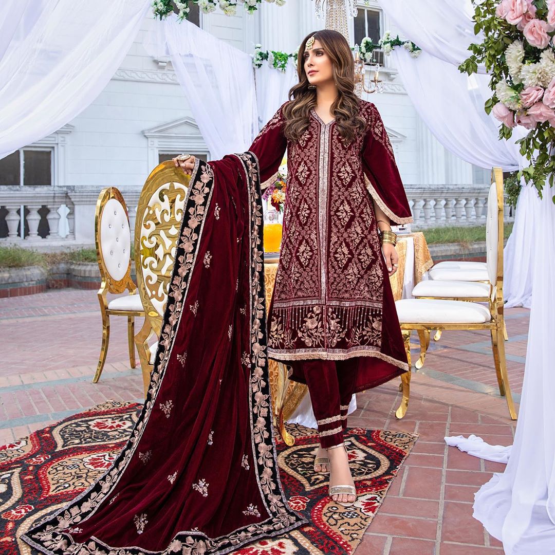 Azure Velvet Winter Collection 2020 Featuring Ayeza Khan
