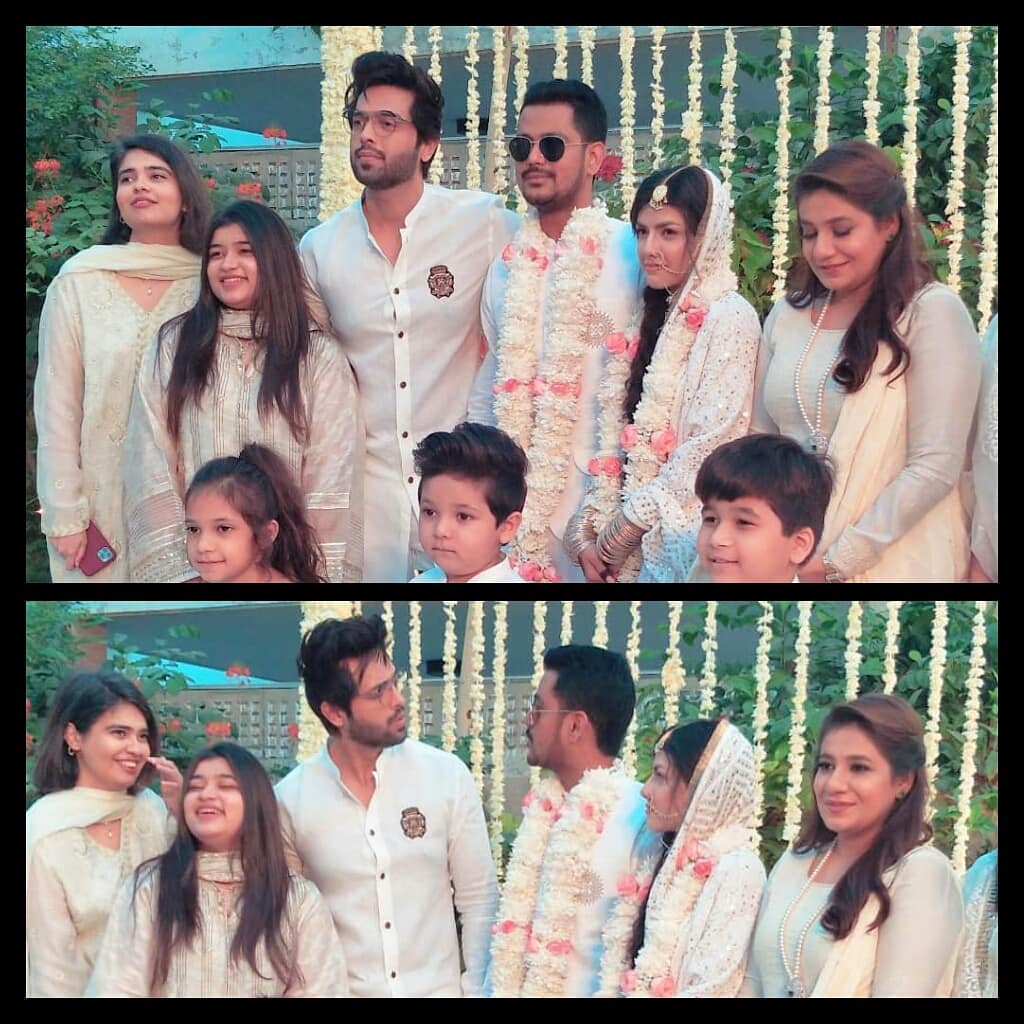 Actor Fahad Mustafa with his Family at a Recent Wedding Event