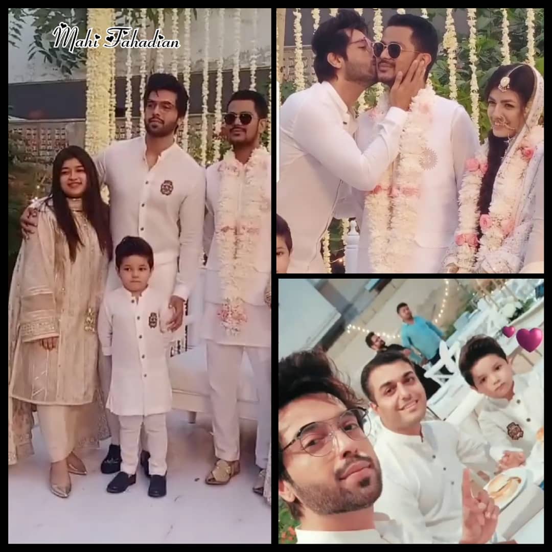 Actor Fahad Mustafa with his Family at a Recent Wedding Event