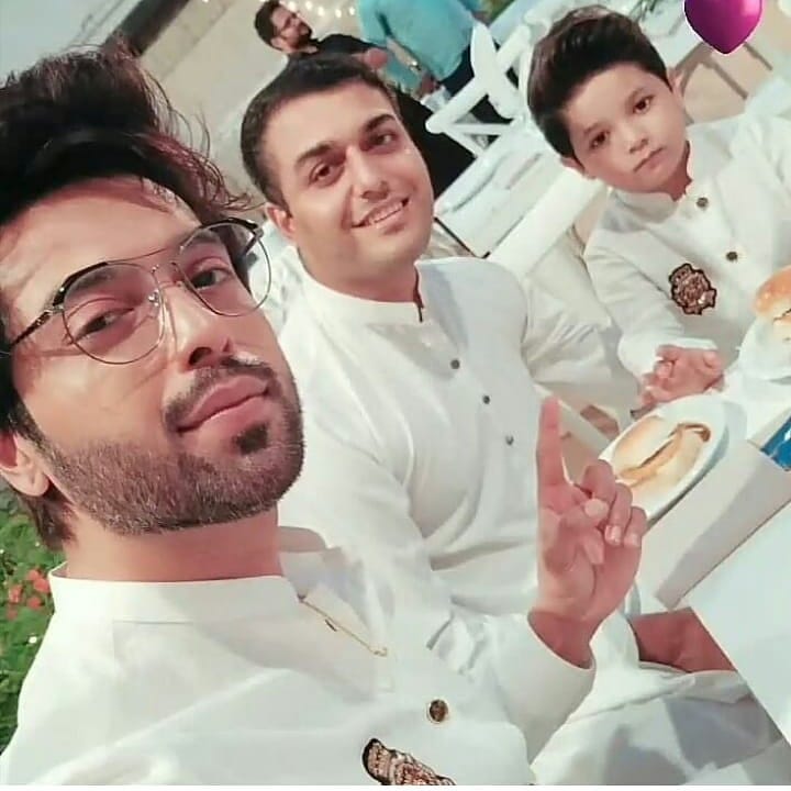 Actor Fahad Mustafa with his Family at a Recent Wedding Event