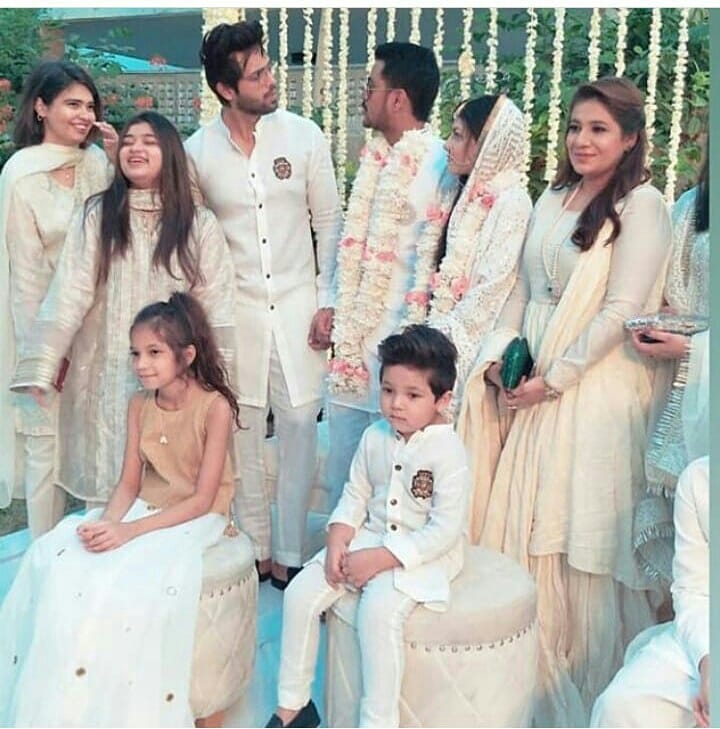 Actor Fahad Mustafa with his Family at a Recent Wedding Event