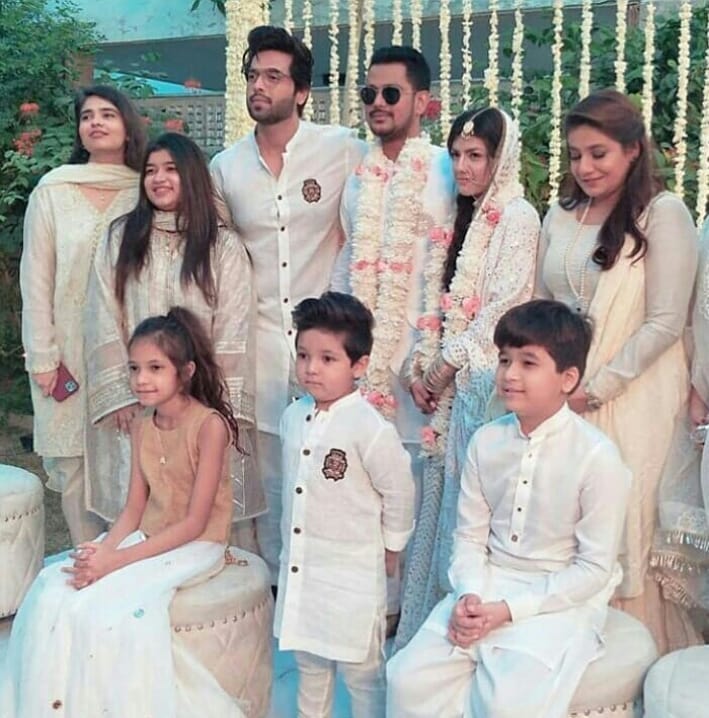 Actor Fahad Mustafa with his Family at a Recent Wedding Event