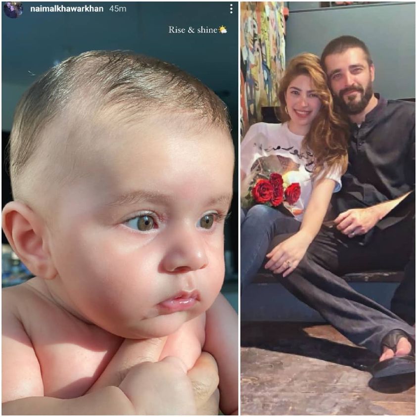 Hamza Ali Abbasi and Naimal Son Mustafa Latest Cute Clicks | Reviewit.pk