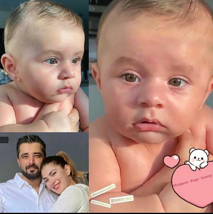 Hamza Ali Abbasi and Naimal Son Mustafa Latest Cute Clicks