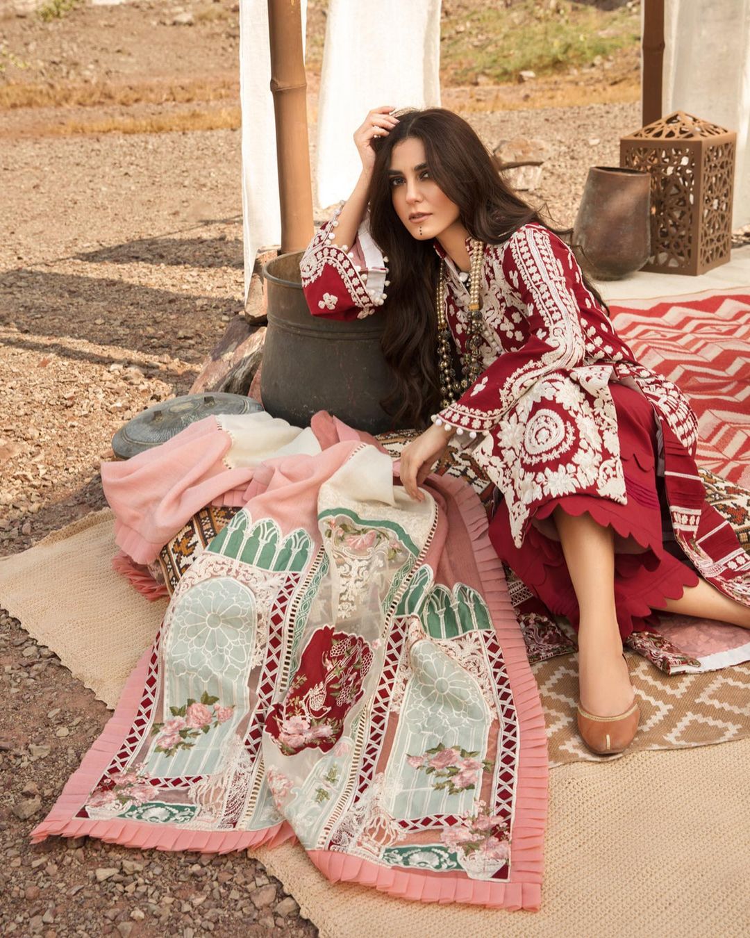 Crimson Winter Collection 2020 by Saira Shakira Featuring Maya Ali