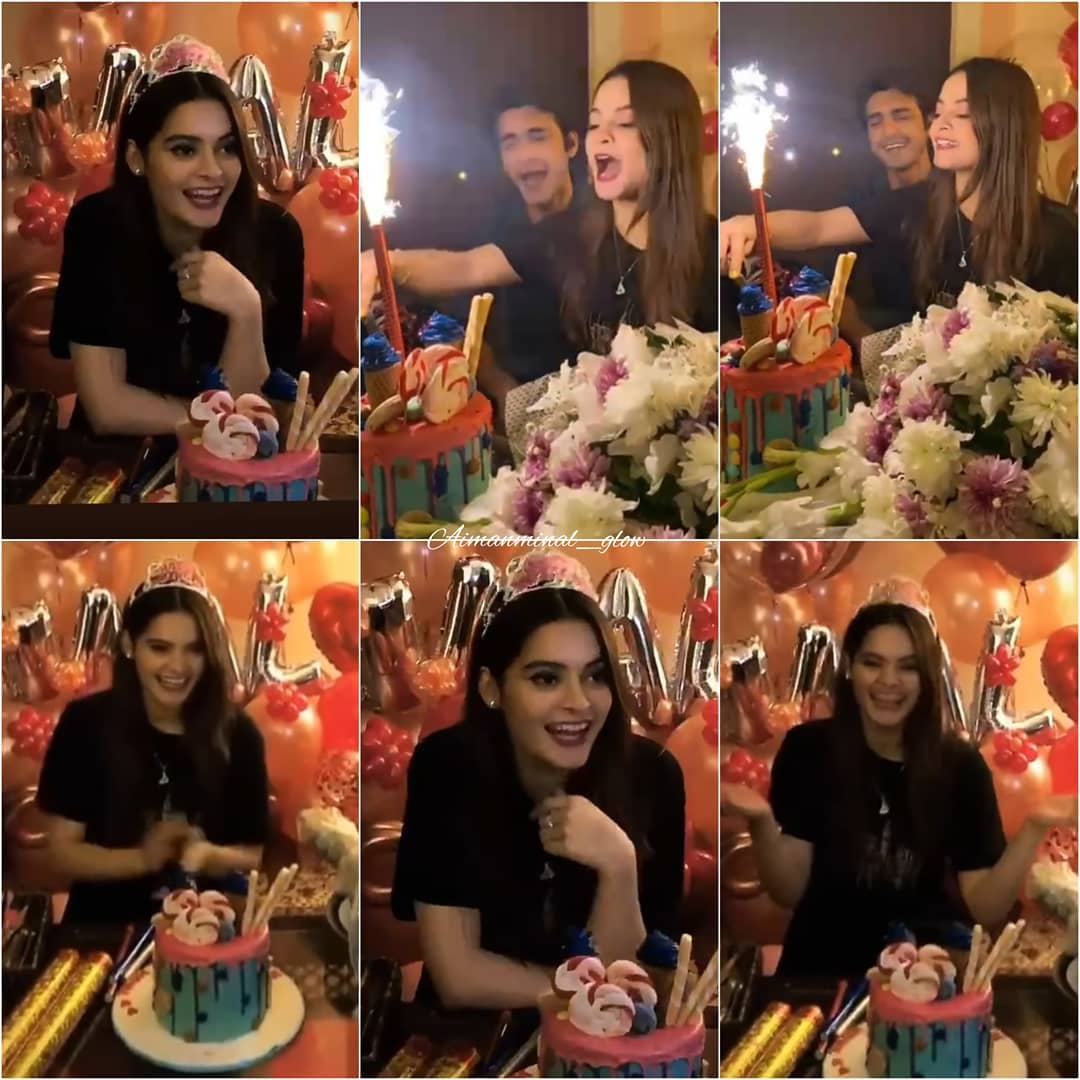 Minal Khan Celebrating Birthday With Beau Ahsan Mohsin Ikram